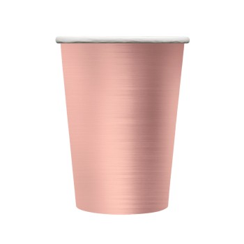 Bicchiere in carta cc.250 - Confezione 15 pz - Rosa Gold...