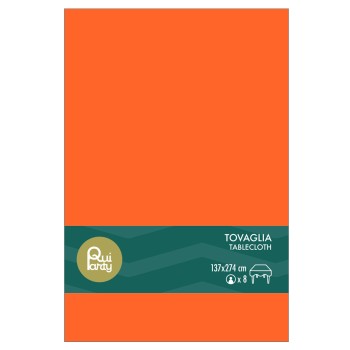 Tovaglia in plastica pvc Cm. 137x274 - Arancione
