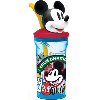 Bicchiere con cannuccia 3D Tritan - Topolino Mickey