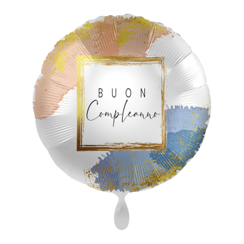 Palloncino mylar 18'' Cm. 45 - Rotondo - Buon Compleanno