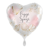 Palloncino mylar 18'' Cm. 45 - Cuore - Oggi sposi Farfalle