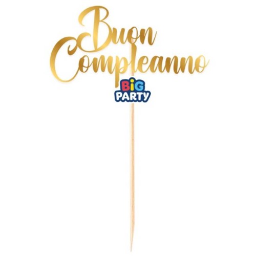 Cake topper mini metallizzato "Buon Compleanno"...