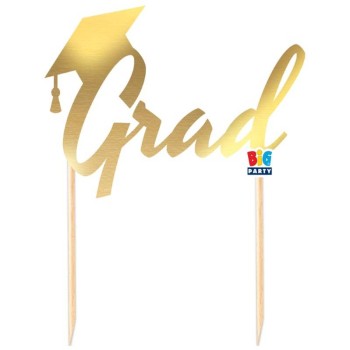 Cake topper metallizzato Gold "Grad"