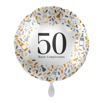 Palloncino mylar 18'' Cm. 45 - Rotondo - Buon Compleanno...