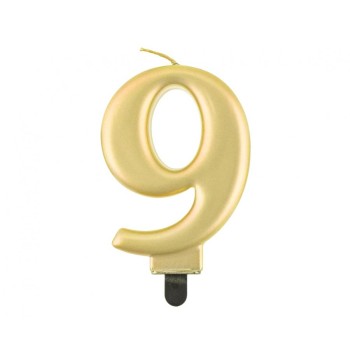 Candelina per torta metallizzata Cm. 8 - Oro Gold - Nr. 9