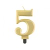 Candelina per torta metallizzata Cm. 8 - Oro Gold - Nr. 5