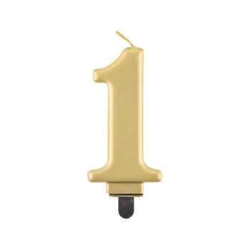 Candelina per torta metallizzata Cm. 8 - Oro Gold - Nr. 1