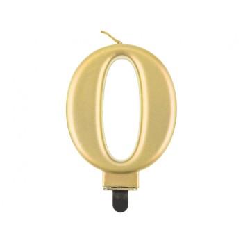 Candelina per torta metallizzata Cm. 8 - Oro Gold - Nr. 0