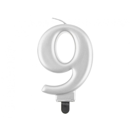 Candelina per torta metallizzata Cm. 8 - Silver...