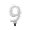 Candelina per torta metallizzata Cm. 8 - Silver - Nr. 9