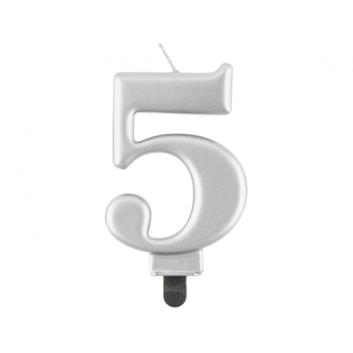 Candelina per torta metallizzata Cm. 8 - Silver...