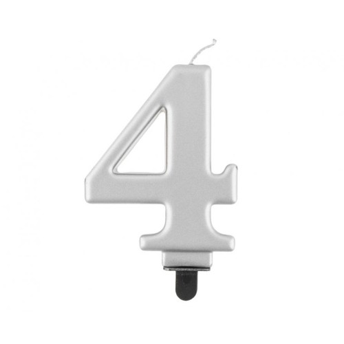 Candelina per torta metallizzata Cm. 8 - Silver...