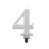 Candelina per torta metallizzata Cm. 8 - Silver - Nr. 4