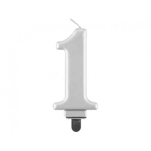 Candelina per torta metallizzata Cm. 8 - Silver...