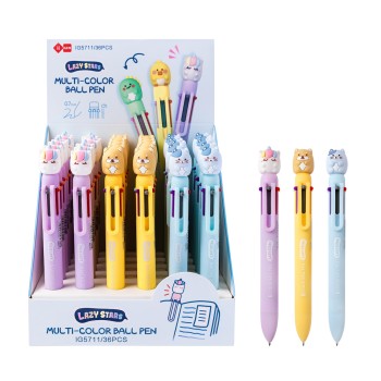 Penna 6 colori con testa animali