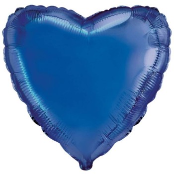 Palloncino mylar tinta unita 18" - Cuore - Blu