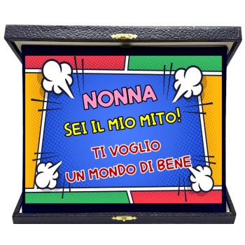Targa con cofanetto rettangolare Cm. 23x19 - Nonna sei il...