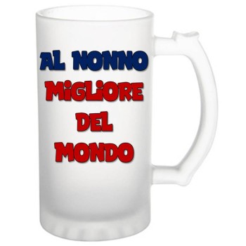 Boccale birra in vetro satinato "Al nonno migliore del...