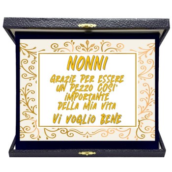 Targa con cofanetto rettangolare Cm. 23x19 - Nonni