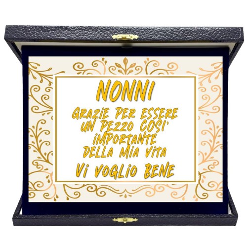 Targa con cofanetto rettangolare Cm. 23x19 - Nonni