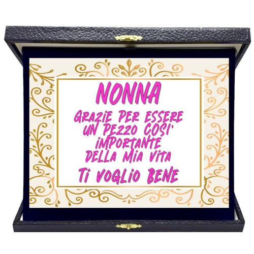 Targa con cofanetto rettangolare Cm. 23x19 - Nonna