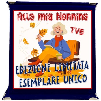 Targa a libretto vellutata Cm. 17x17 - "Alla mia nonnina...