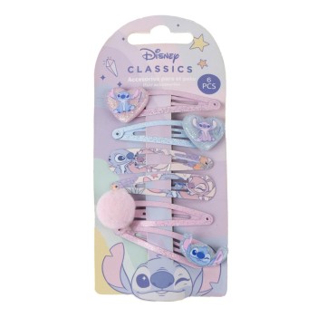 Blister 6 fermacapelli mollette glitterate - Stitch