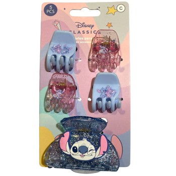Blister 5 mollette per capelli clip - Stitch