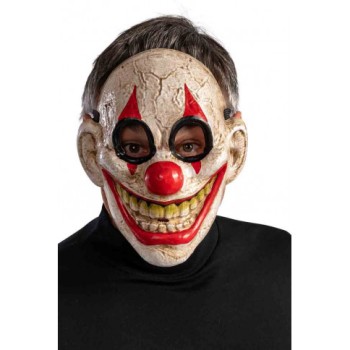 Maschera clown horror sorridente in plastica rigida