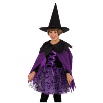Set strega viola bimba (mantello Cm.60 e cappello)