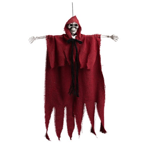 Scheletro d'appendere con abito rosso Cm. 60