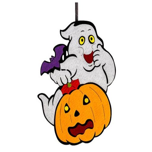Fantasma con zucca in feltro da appendere Cm. 25