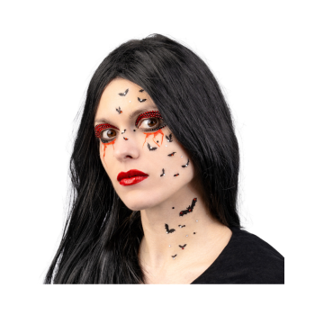 Tatuaggi viso pipistrelli con strass