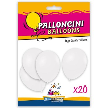 Palloncini lattice monocolore 9" Cm. 25 Bianco - Blister 20 pezzi