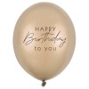 Palloncini in lattice Cm. 30 - Happy Birthday - Metallic Cold Gold - Blister 6 pezzi