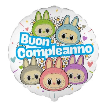 Palloncino mylar 18" Cm. 45 - Angry Bunny Buon Compleanno...