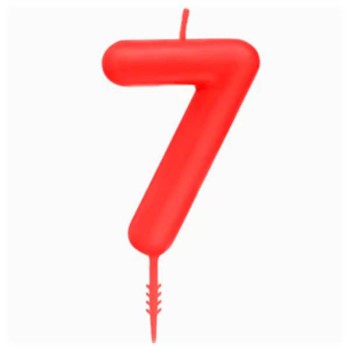 Candelina per torte Cm. 6 - Numero Rosso - Nr. 7