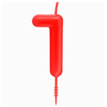 Candelina per torte Cm. 6 - Numero Rosso - Nr. 1