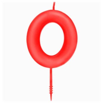 Candelina per torte Cm. 6 - Numero Rosso - Nr. 0
