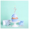 Candelina per torte Cm. 6 - Numero Argento Silver - Nr. 7