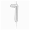 Candelina per torte Cm. 6 - Numero Argento Silver - Nr. 1