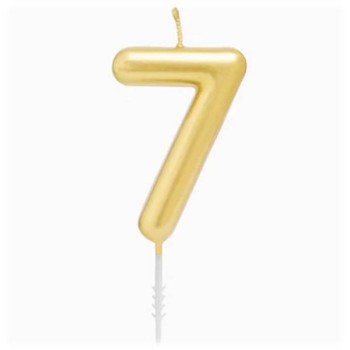 Candelina per torte Cm. 6 - Numero Oro Gold - Nr. 7