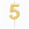 Candelina per torte Cm. 6 - Numero Oro Gold - Nr. 5