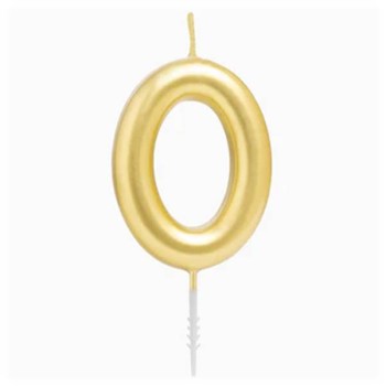Candelina per torte Cm. 6 - Numero Oro Gold - Nr. 0