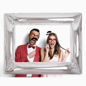 Palloncino mylar cornice portafoto Cm. 87x68 - Argento...