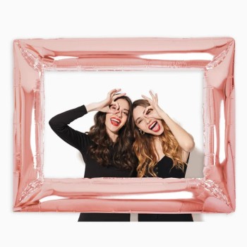 Palloncino mylar cornice portafoto Cm. 87x68 - Rosa Gold