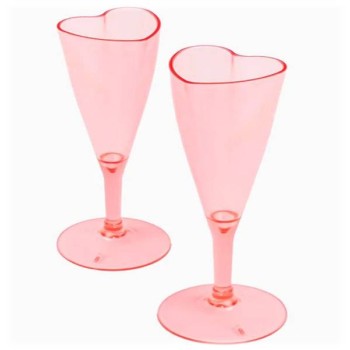 Calice flute plastica a forma di cuore 120cc - Cf. 2 pezzi