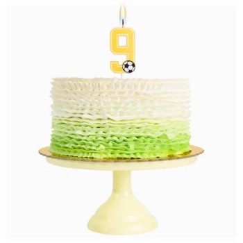 Candelina per torte Cm. 7,5 - Numero con pallone calcio -... 2