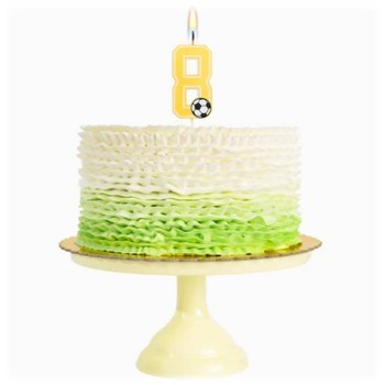 Candelina per torte Cm. 7,5 - Numero con pallone calcio -... 2