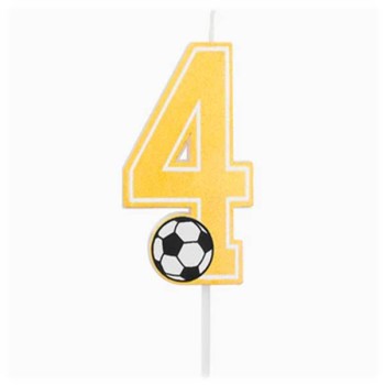 Candelina per torte Cm. 7,5 - Numero con pallone calcio -...